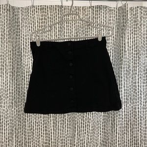 Black Denim Mini Skirt